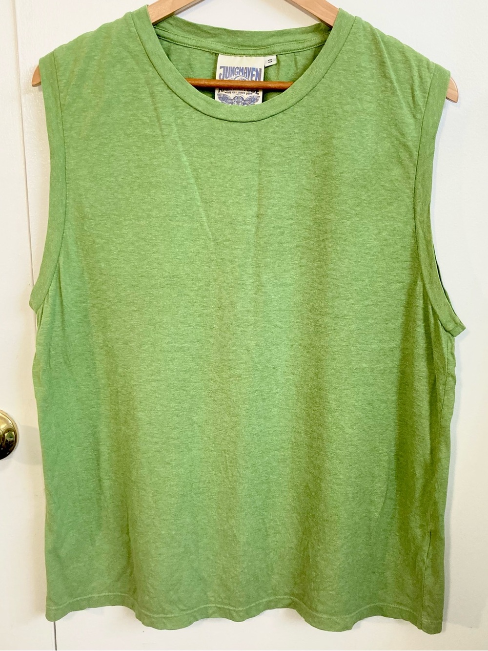 Jungmaven Malibu Muscle Tee Tank Top Hemp/Cotton Blend Light Green